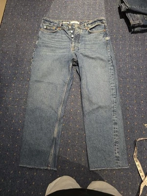 Mango Havana Blue Cropped Jeans. Size 12. - Image 1 of 4