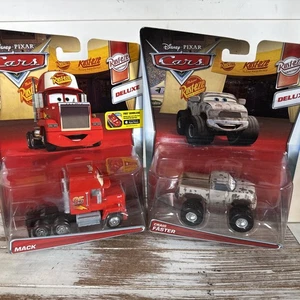 DISNEY PIXAR CARS MACK & CRAIG FASTER RUST•EZE RACING DELUXE 2015-16 MATTEL NEW - Picture 1 of 17