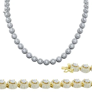 Iced Out Bling Zirkonia Tennis Kette - FLUORESCENT 9mm - Bild 1 von 9