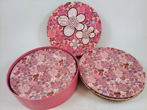 8 Vintage Dessert Salad Plates Pink Flowers by "Once Upon a Rose" New York CIB - Picture 1 of 9