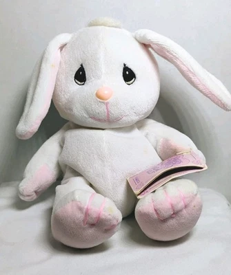 Vintage Precious Moments White Bunny Rabbit Bean Bag Stuffed Animal Toy Tag 1997 - Image 1 of 4