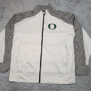 Oregon Ducks Nike Sweatshirt Mens XL White University Dri-Fit Logo Zip Up Active - Picture 1 of 14