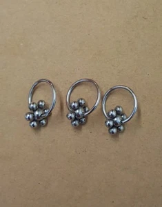3 piercing cerchio fiore acciao 316 L  - Foto 1 di 4