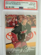 2011-12 UD SERIES 2 YOUNG GUNS, CANVAS DAVID RUNDBALD ,C216,PSA 10 GEM MINT SP