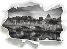 Rom an der Tiber in Richtung Kathedrale St. Peter - 3D-Look Papier Wandtattoo Au