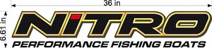 NITRO Boats Logo / SINGLE 36" Vinyl Vehicle Watercraft Gear Decal Sticker - Imagen 1 de 3