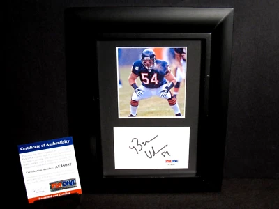 BRIAN URLACHER SIGNED AUTOGRAPHED INDEX CARD CUT & FRAMED PHOTO BEARS PSA - Image 1 of 4