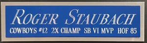 ROGER STAUBACH COWBOYS NAMEPLATE AUTOGRAPHED Signed Helmet JERSEY FOOTBALL PHOTO - Foto 1 di 8
