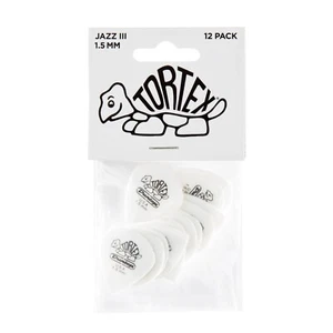 Dunlop 478P15 Tortex Jazz III 3 White 1.50mm 12 x Guitar Picks Player Pack - Picture 1 of 5