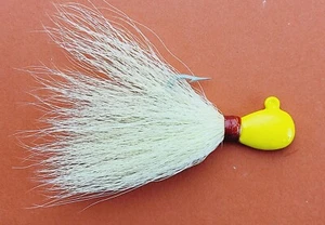 6 plantillas Bucktail 1/4 oz cabeza de plantilla plana (amarillo pálido, gancho 2/0) necesita rompeojos - Imagen 1 de 6