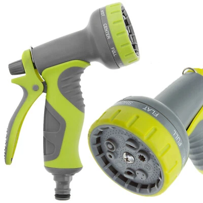 8 Function Garden Watering Spray Gun Hose Pipe Nozzle Car Wash Comfy Grip Handle - Image 1 of 4