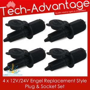 4 X 12V 24V BARCO CARAVANA ENGEL DE REPUESTO BLOQUEO ENCHUFE EMPOTRADO Y KIT ENCHUFE - Imagen 1 de 6