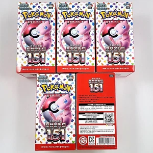 5 Cajas + Paquetes Juego de Pokémon Escarlata y Violeta 151 Booster sv2a Sellado Versión Coreana - Imagen 1 de 7