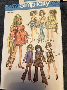 Vintage Simplicity Pattern #8519 Doll Clothes 1969 17 1/2 Dolls - Picture 1 of 8