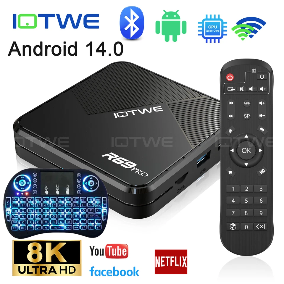 Smart TV BOX Android14 8K Ultra 128 GB  Octa Core 1000M WIFI Media Player HDR10+ - Bild 1 von 4
