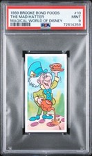 1989 THE MAD HATTER Brooke Bond Foods MAGICAL WORLD OF DISNEY #10 PSA 9 MINT