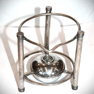 Antiguo soporte de torpedo de plata hecho 1930 para cocinar - calentar alimentos - lámpara de aceite - Imagen 1 de 13
