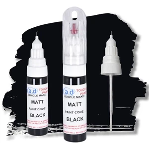 Matt Black Touch Up Pen For Alloy Wheel And Bodywork Repair Brush Matte Paint - Picture 1 of 9