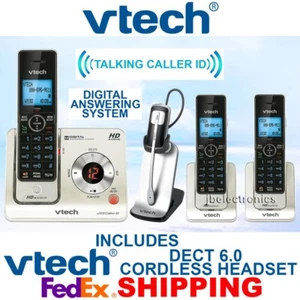 VTECH DECT 6.0 LS6425-3 CORDLESS PHONES-TALKING CALLER ID-ANS MACHINE-HEADSET - Picture 1 of 5