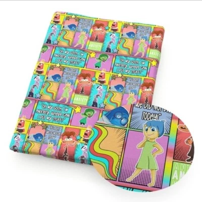 Movie FAUX LEATHER SHEET 8" X 12" 1246435 cartoon Inside Out Smooth Texture