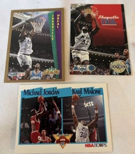 Shaquille O’Neal/Michael Jordan/ Karl Malone Lot Of 3 Cards From The 90s - Picture 1 of 7