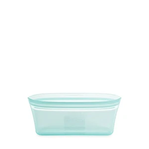 Zip Top Teal Snack Bag Reusable Silicone Food Storage Container Made in USA - Picture 1 of 6