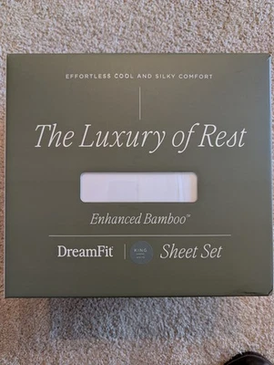 Conjunto de Lençóis King DreamFit Bambu Aprimorado Branco Nova Caixa - Imagem 1 de 4