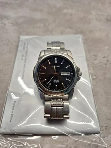 Seiko Solar Mens S/S Watch SNE093P1 V158-0AD0 - Picture 1 of 7