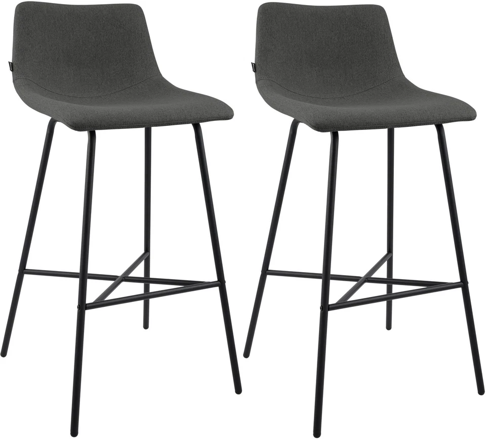 #R133975/0312 2x Barhocker Altona Stoff dunkelgrau Küchenhocker Thekenhocker Set - Bild 1 von 1