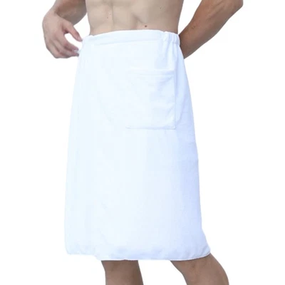 Toalla de baño envoltura de toallas para hombre acogedora multiusos botones ajustables regalos Foto 1 de 4