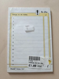 Vintage Post It Notes 7667 Things To Do Today Pad New 90s Unused  - Picture 1 of 3