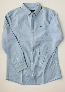 Vineyard Vines Ocean Breeze Blue Oxford Button Down Whale Shirt Boy's M (12-14) - Picture 1 of 6