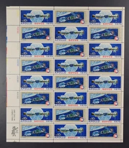 US SCOTT 1569 - 1570 SHEET OF 24 APOLLO SOYUZ SPACE TEST STAMPS 10 CENT FACE MNH - Picture 1 of 1