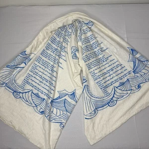 Storiarts Still I Rise Maya Angelou Scarf Blue White Moon Waves Portland Book - Picture 1 of 9