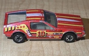 Vintage 1979 Mattel Hot Wheels Red Delorean Turismo STP #10 Goodyear Hong Kong - Picture 1 of 13