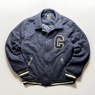 Carhartt 90s Varsity Tracker Bomber Jacket Blue Wool Blend Rare VTG Men Size L - Image 1 of 4