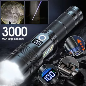 5000000 Lumen LED Tactical Flashlight Rechargeable Super Bright Powerful Torch - Picture 1 of 16