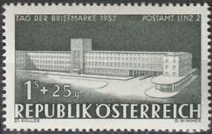 AUTRICHE AUSTRIA ÖSTERREICH 875 ** MNH Poste Linz Journée du Timbre 1957 - Photo 1/1