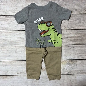 Garaninals Baby Boy Outfit Size 18 Months. NWT! Dinosaur Shirt & Khaki Pants. - Picture 1 of 6