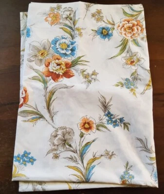 Sábana plana vintage JC Penny estampado floral 66x49 ropa de cama doble acolchado  Foto 1 de 4
