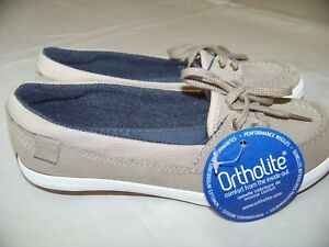 Keds Ortholite Girl's Shoes Size 5 Glimmer Suede Taupe