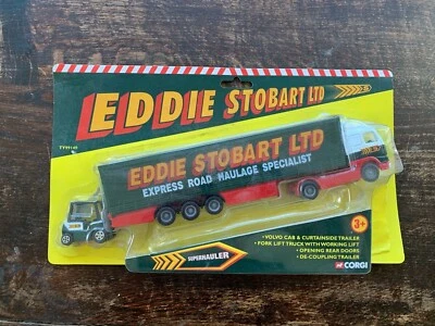Corgi Eddie Stobart TY99149 Volvo Cab & Curtainside Trailer Truck Forklift Model - Image 1 of 4