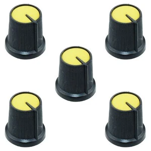 5 x Yellow 6mm Pointer Potentiometer Control Knob - Picture 1 of 1