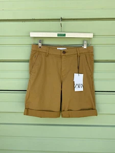 NEW ZARA Kids Mustard GARMENT-DYED CHINO-STYLE BERMUDA SHORTS Size 13-14 Y #7089 - Picture 1 of 11