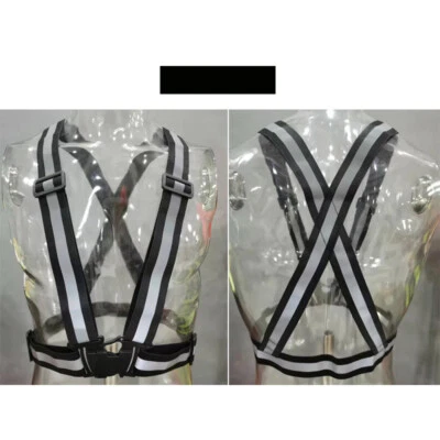 Hi Viz Vest High Vis Safety Visibility Waistcoat Reflective Belt Cycling Strap@ - Image 1 of 4