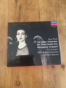 RARE KURT WEILL DIE SIEBEN TODSUNDEN MUSIC CD LIKE NEW CLASSICAL - Picture 1 of 2