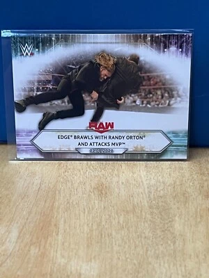 #36 Edge Brawls with Randy Orton and Attacks MVP - 2021 Topps WWE Wrestling - Image 1 of 2