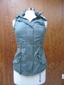 YMI Collation Women’s Sleeveless Vest Hooded Snap / Zipper Front Green Size S - Picture 1 of 12