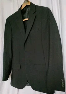 Geoffrey Beene Used Black Pinstripe Suit Jacket Blazer Sharp-dress 36R Buttons - Picture 1 of 12