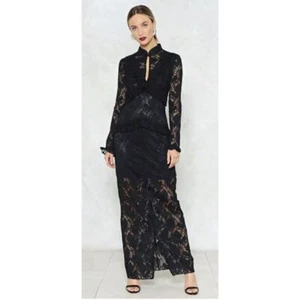 Abito Nasty Gal 2 Pizzi Maxi Strega Capriccioso Trasparente Fata Vittoriana Romantico S - Foto 1 di 11